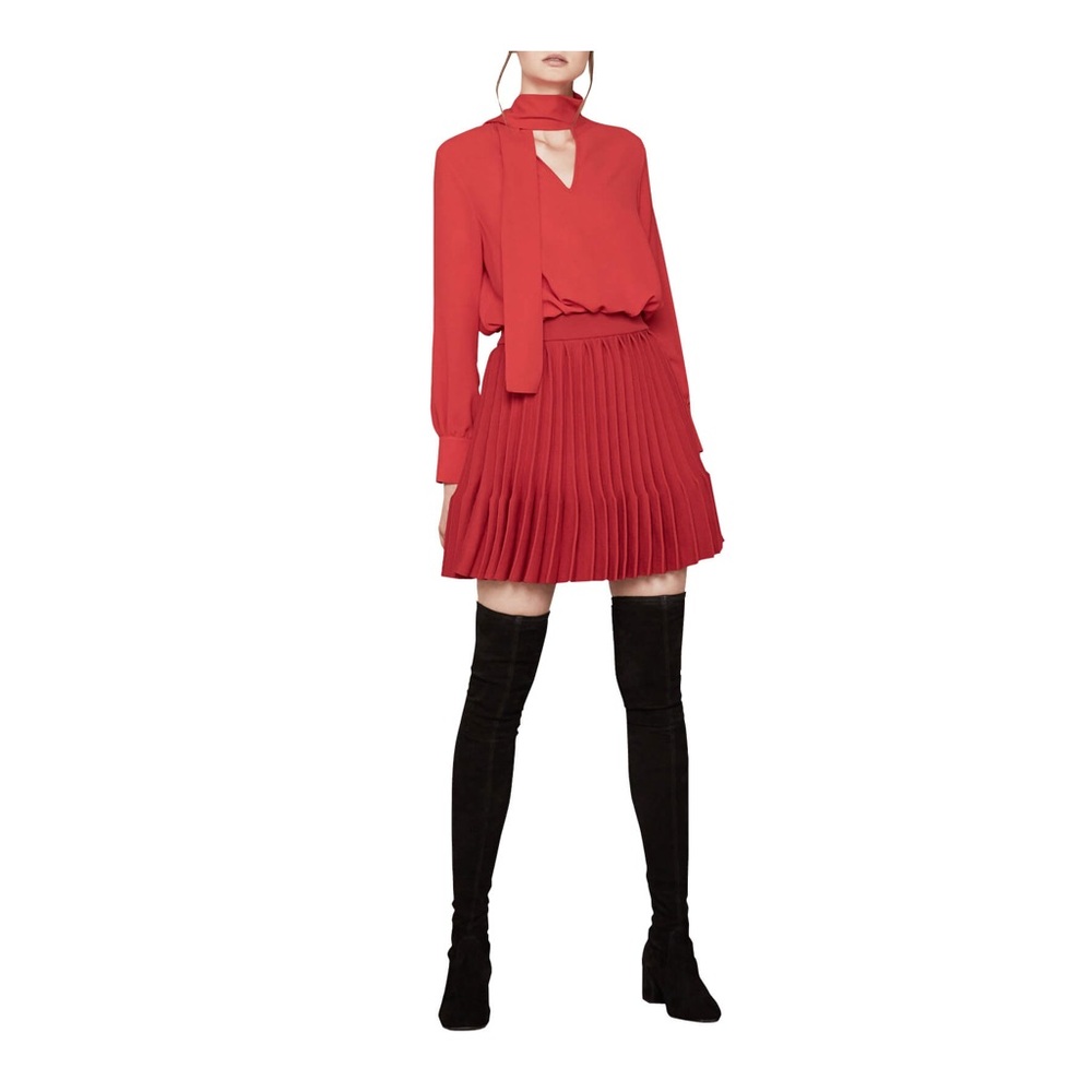 Maje Rivage Bow Tie Pleated Knit Dress Size 2